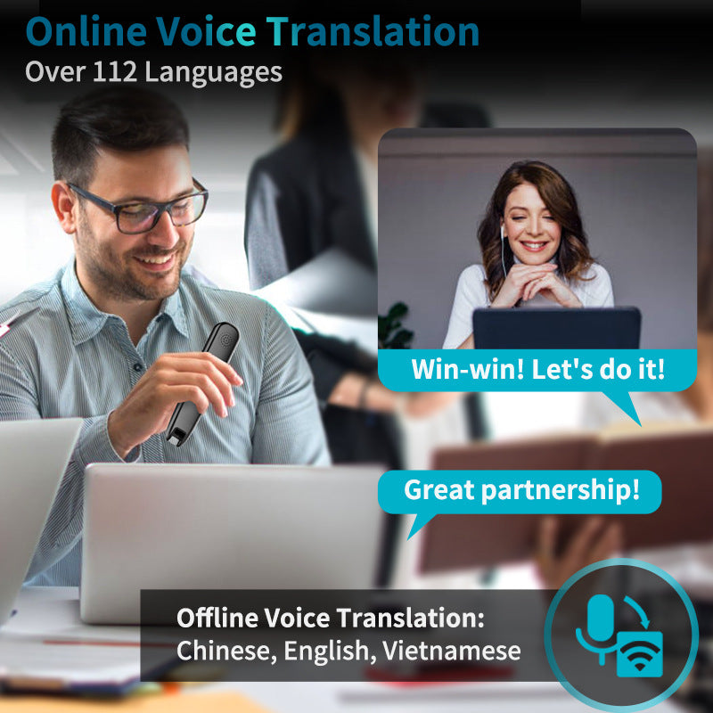 Smart AI Scan & Voice Translator Pen - 112+ Languages, Offline Mode, HD Touchscreen & Dictionary(black) V888-ELOSUNG35609