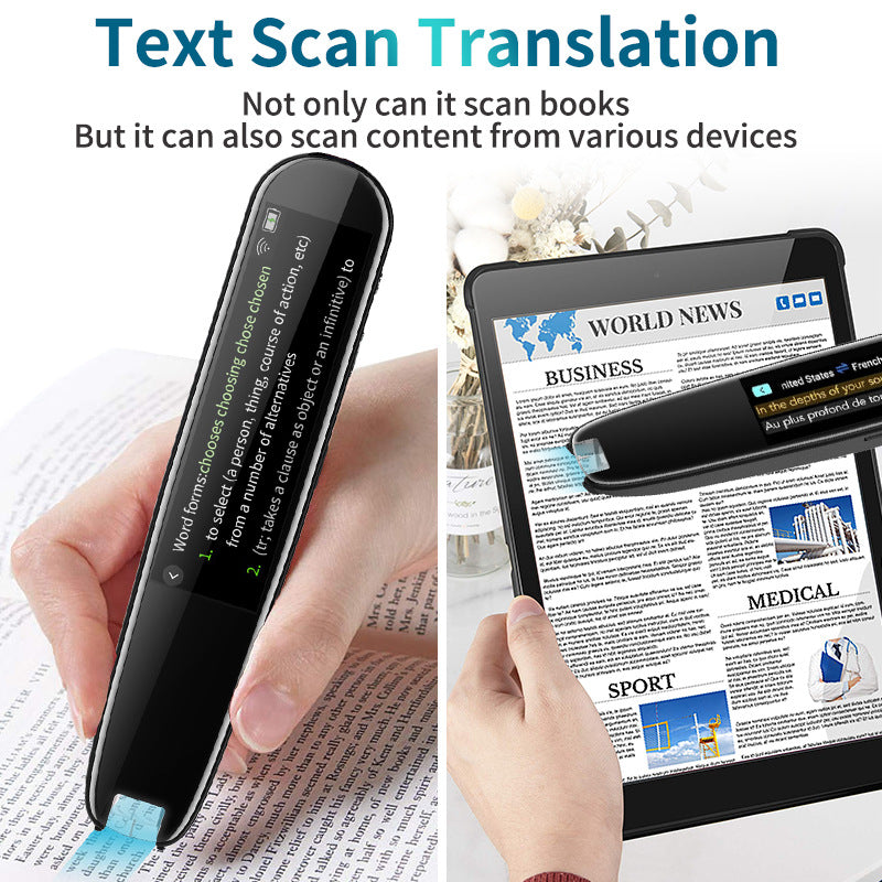 Smart AI Scan & Voice Translator Pen - 112+ Languages, Offline Mode, HD Touchscreen & Dictionary(black) V888-ELOSUNG35609