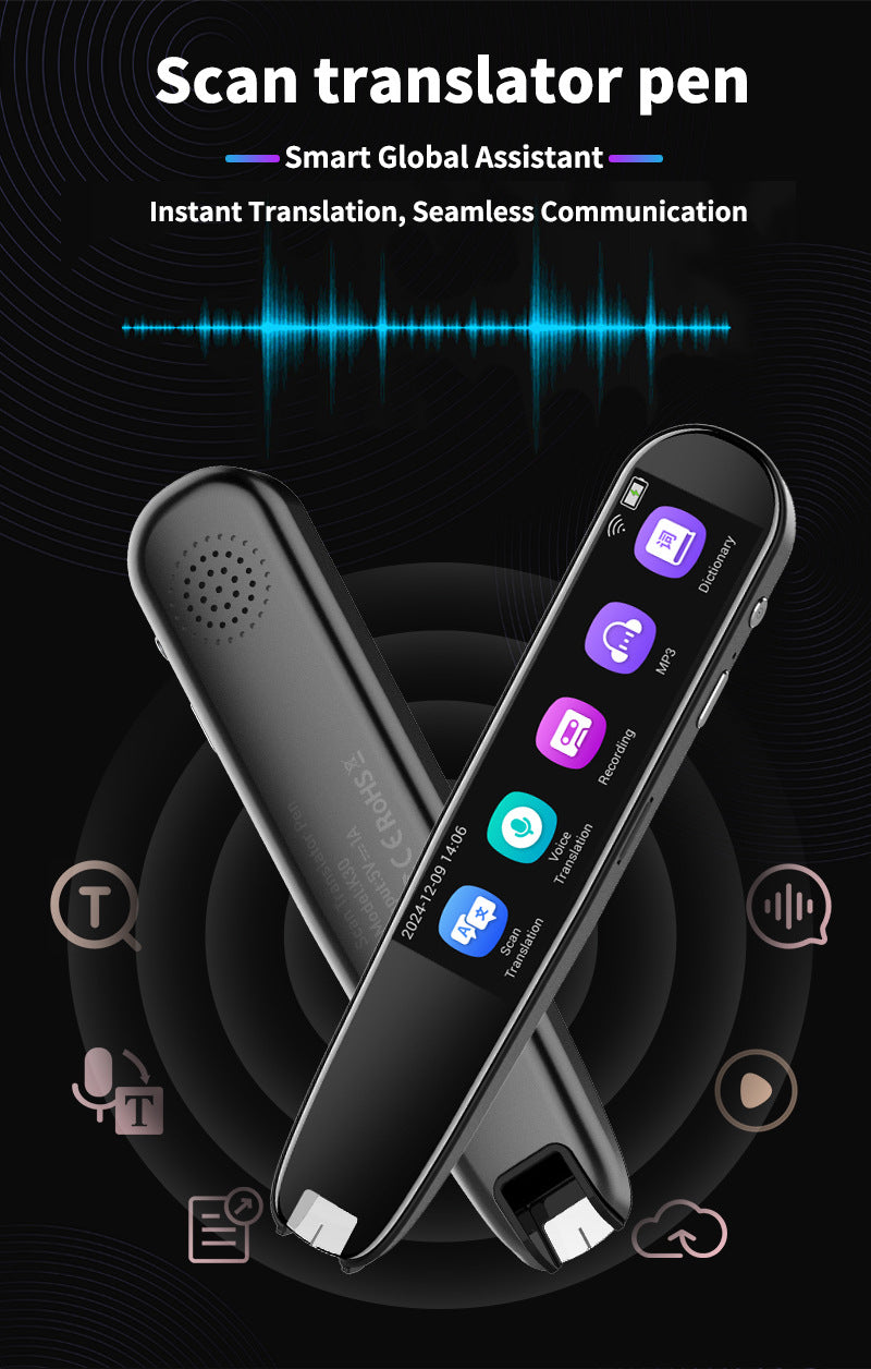 Smart AI Scan & Voice Translator Pen - 112+ Languages, Offline Mode, HD Touchscreen & Dictionary(black) V888-ELOSUNG35609