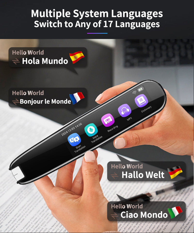 Smart AI Scan & Voice Translator Pen - 112+ Languages, Offline Mode, HD Touchscreen & Dictionary(black) V888-ELOSUNG35609