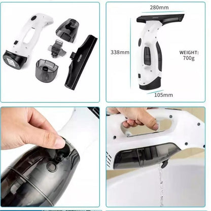 Cordless Window & Surface Vacuum Cleaner Kit - Rechargeable, Streak-Free Squeegee with Spray Bottle(White) V888-ELOSUNG35615