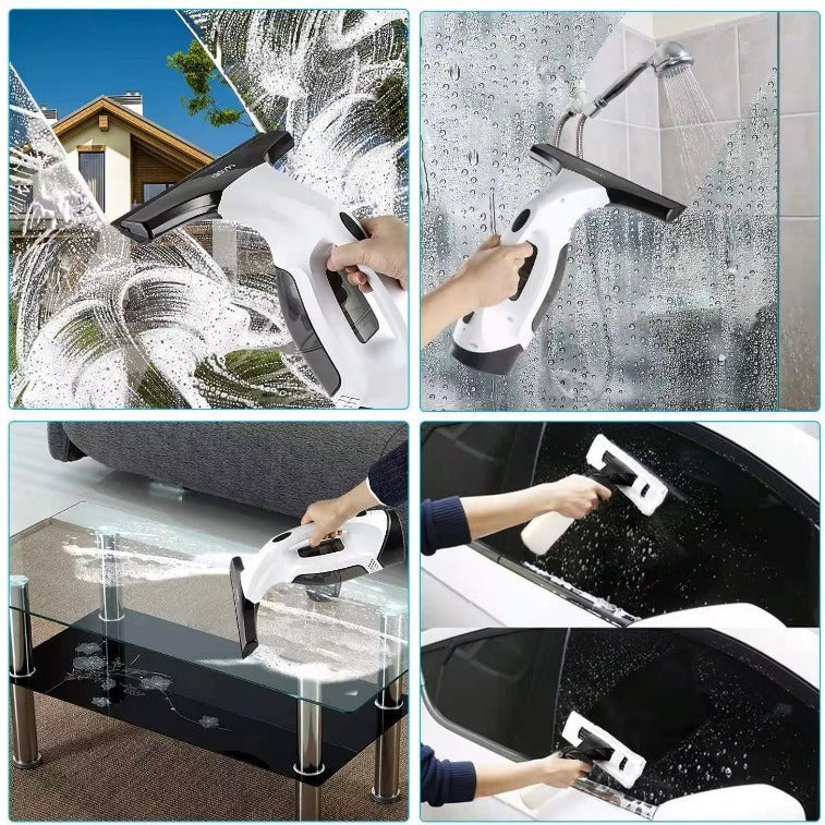 Cordless Window & Surface Vacuum Cleaner Kit - Rechargeable, Streak-Free Squeegee with Spray Bottle(White) V888-ELOSUNG35615