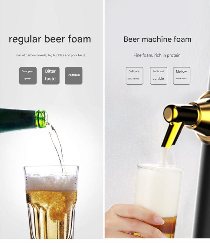 Ultrasonic Beer Foam Creator & Dispenser - Portable Tap for Canned & Bottled Beer with Cooling System(black) V888-ELOSUNG35616
