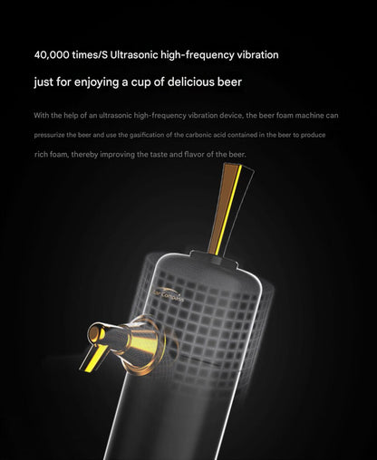 Ultrasonic Beer Foam Creator & Dispenser - Portable Tap for Canned & Bottled Beer with Cooling System(black) V888-ELOSUNG35616