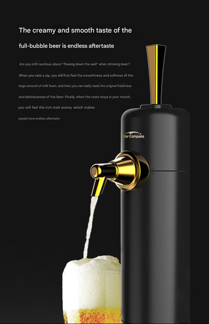 Ultrasonic Beer Foam Creator & Dispenser - Portable Tap for Canned & Bottled Beer with Cooling System(black) V888-ELOSUNG35616