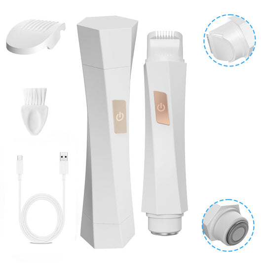 2-in-1 Women's Electric Body Shaver & Facial Trimmer - IPX7 Waterproof, Dual Head with Ceramic Blades, USB V888-ELOSUNG35630