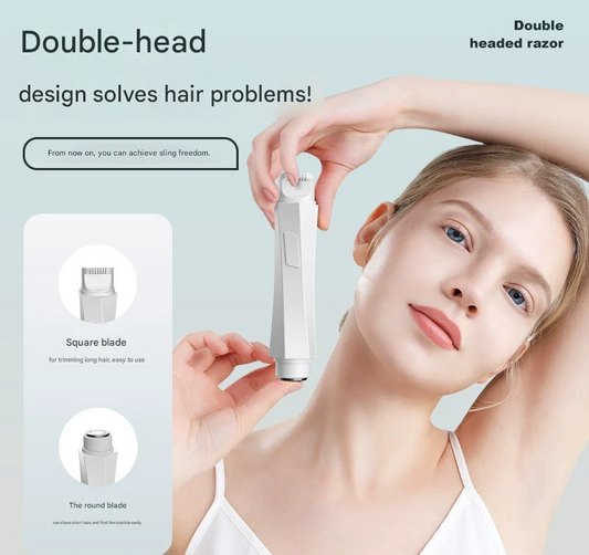 2-in-1 Women's Electric Body Shaver & Facial Trimmer - IPX7 Waterproof, Dual Head with Ceramic Blades, USB V888-ELOSUNG35630