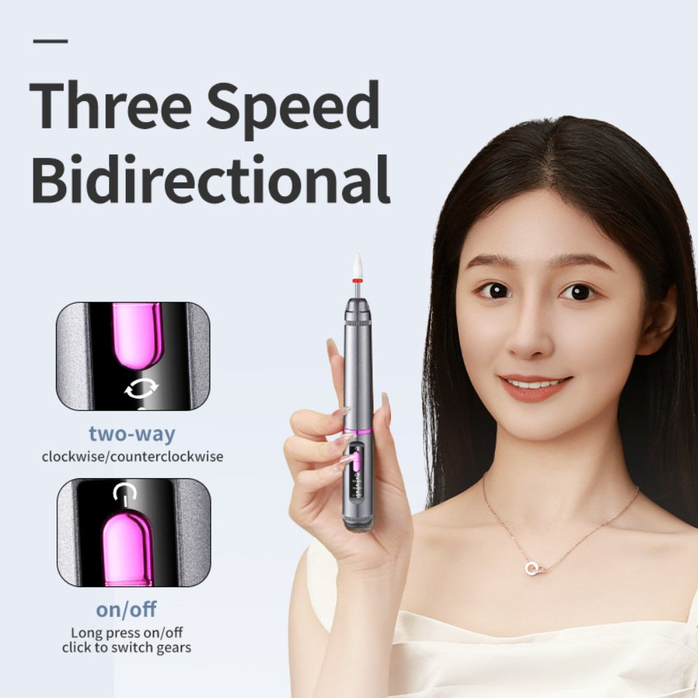 Professional Electric Nail Drill Pen Kit - 3-Speed, Bidirectional, Rechargeable Manicure & Pedicure V888-ELOSUNG35638