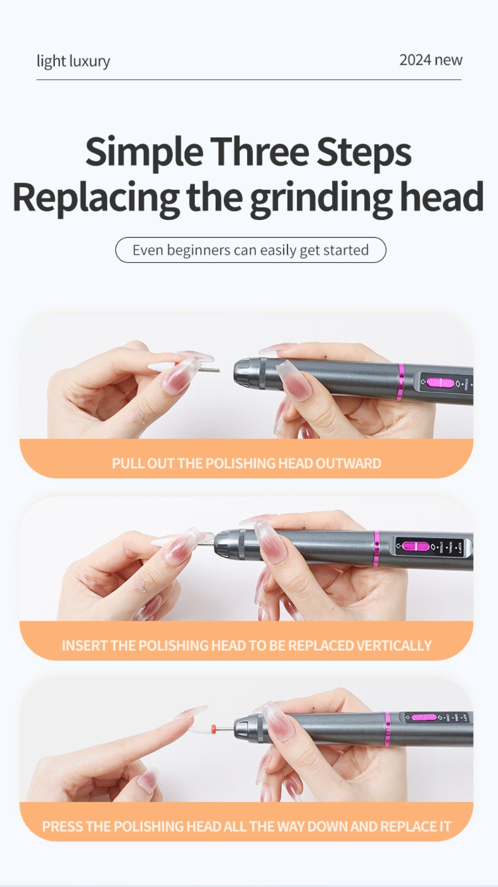 Professional Electric Nail Drill Pen Kit - 3-Speed, Bidirectional, Rechargeable Manicure & Pedicure V888-ELOSUNG35638