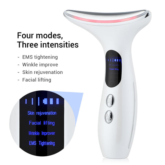 Multi-Function Neck & Face Beauty Device - 4-in-1 LED Light Therapy, EMS Lifting & Anti-Wrinkle V888-ELOSUNG35641
