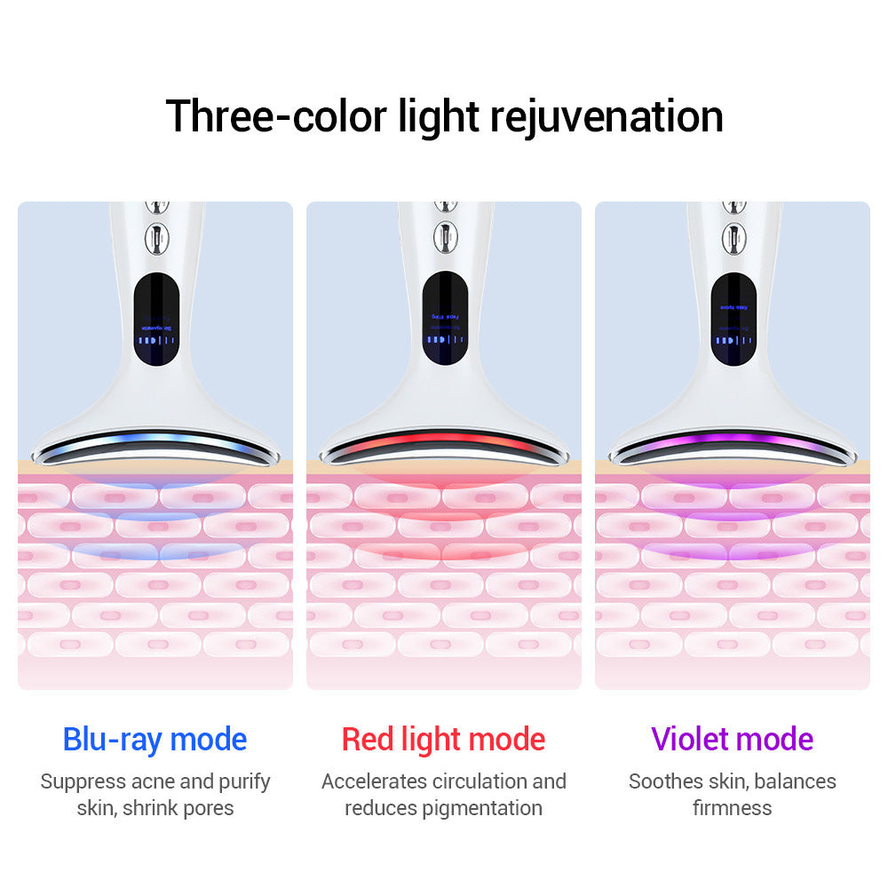 Multi-Function Neck & Face Beauty Device - 4-in-1 LED Light Therapy, EMS Lifting & Anti-Wrinkle V888-ELOSUNG35641