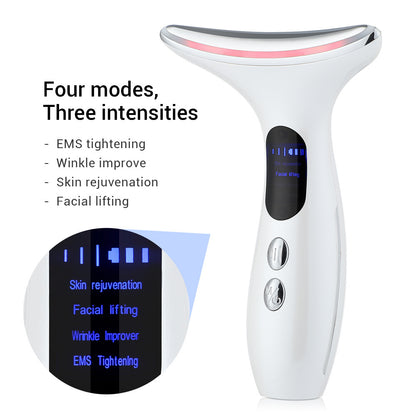 Multi-Function Neck & Face Beauty Device - 4-in-1 LED Light Therapy, EMS Lifting & Anti-Wrinkle Massager(pink) V888-ELOSUNG35642