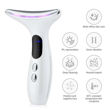 Multi-Function Neck & Face Beauty Device - 4-in-1 LED Light Therapy, EMS Lifting & Anti-Wrinkle V888-ELOSUNG35643