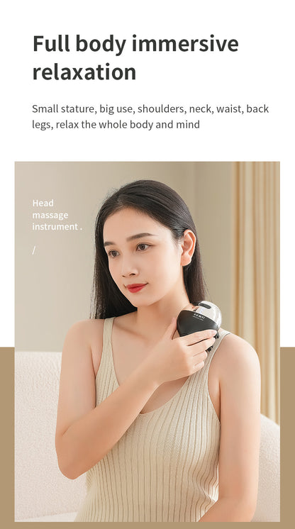 Intelligent 3D Electric Head & Scalp Massager - 7 Massage Techniques, IPX7 Waterproof, Rechargeable(black) V888-ELOSUNG35644