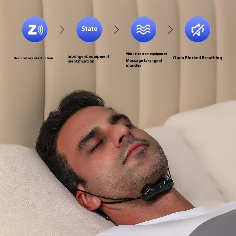 Smart Anti-Snoring Throat Massager - AI-Powered Vibration Sleep Aid, USB-C Rechargeable & Portable(black) V888-ELOSUNG35647