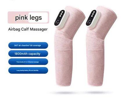 Rechargeable Air Compression Leg Massager with Heat Therapy for Knee & Calf Relief(pink-Double) V888-ELOSUNG35649