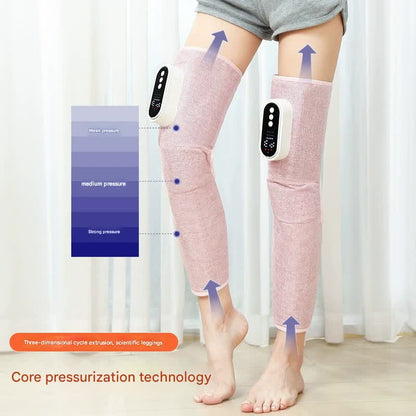 Rechargeable Air Compression Leg Massager with Heat Therapy for Knee & Calf Relief(pink-Double) V888-ELOSUNG35649