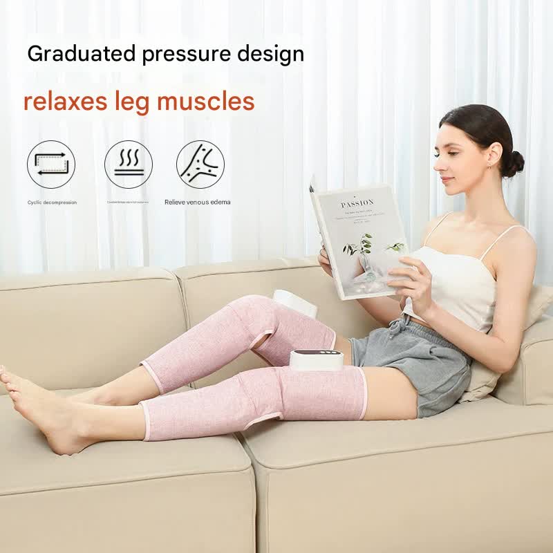 Rechargeable Air Compression Leg Massager with Heat Therapy for Knee & Calf Relief(grey-Double) V888-ELOSUNG35651