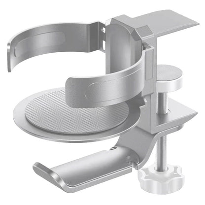 Two desktop clip-on cup holders and headphone hanger - adjustable, non-slip silicone, maximum load V888-ELOSUNG35655