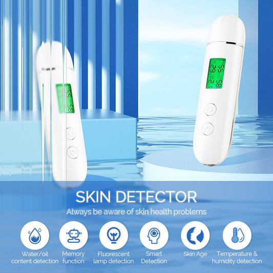 Smart Skin Analyzer with Multi-Function Detection - Measures Hydration, Oil, Elasticity, Skin Age & V888-ELOSUNG35658