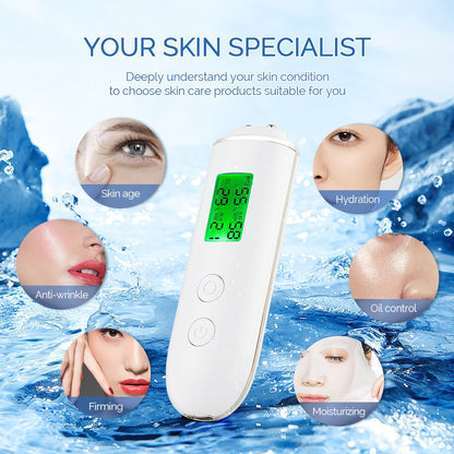 Smart Skin Analyzer with Multi-Function Detection - Measures Hydration, Oil, Elasticity, Skin Age & V888-ELOSUNG35658