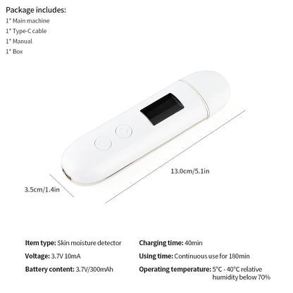 Smart Skin Analyzer with Multi-Function Detection - Measures Hydration, Oil, Elasticity, Skin Age & V888-ELOSUNG35658