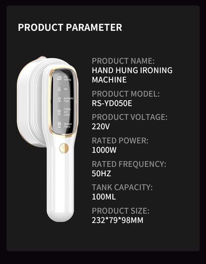 Portable Handheld Garment Steamer & Mini Iron - Smart Temperature Control, Rapid Heating & Powerful Steam for V888-ELOSUNG35659