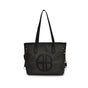 Stylish Large Capacity Tote Bag with PU Leather Trim & Logo Detail(black) V888-ELOSUNG35667