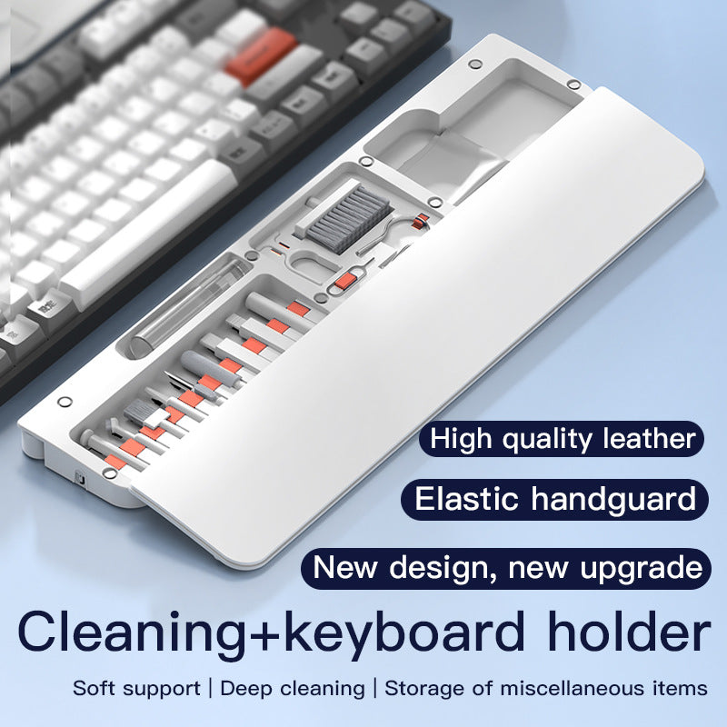 Two Multi-functional Keyboard Cleaning Kit & Ergonomic Wrist Rest with Integrated Storage(White) V888-ELOSUNG35674