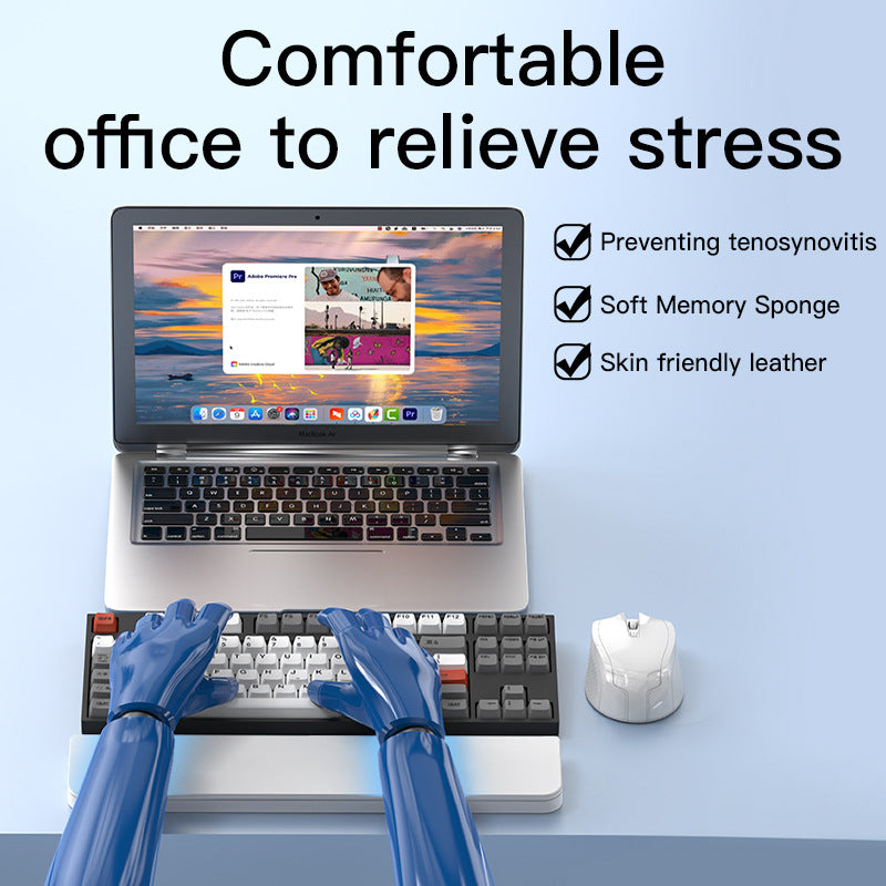 Two Multi-functional Keyboard Cleaning Kit & Ergonomic Wrist Rest with Integrated Storage(White) V888-ELOSUNG35674