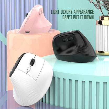 Two Ergonomic Vertical Wireless Mouse - Dual Mode (2.4G & Bluetooth), 5 Adjustable DPI, Silent Clicks, V888-ELOSUNG35675
