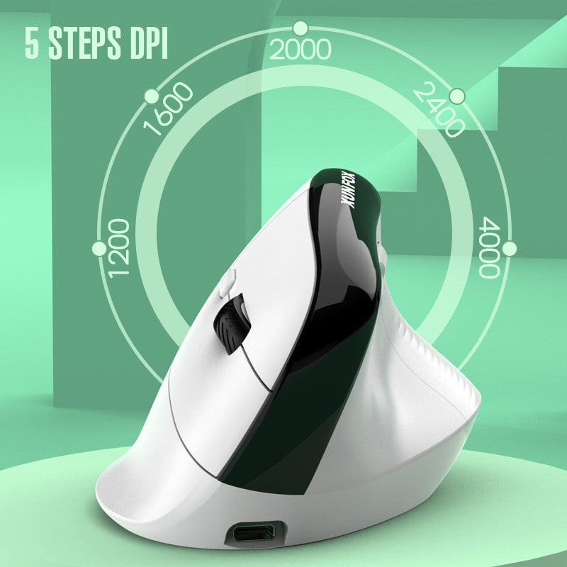 Two Ergonomic Vertical Wireless Mouse - Dual Mode (2.4G & Bluetooth), 5 Adjustable DPI, Silent Clicks, V888-ELOSUNG35675