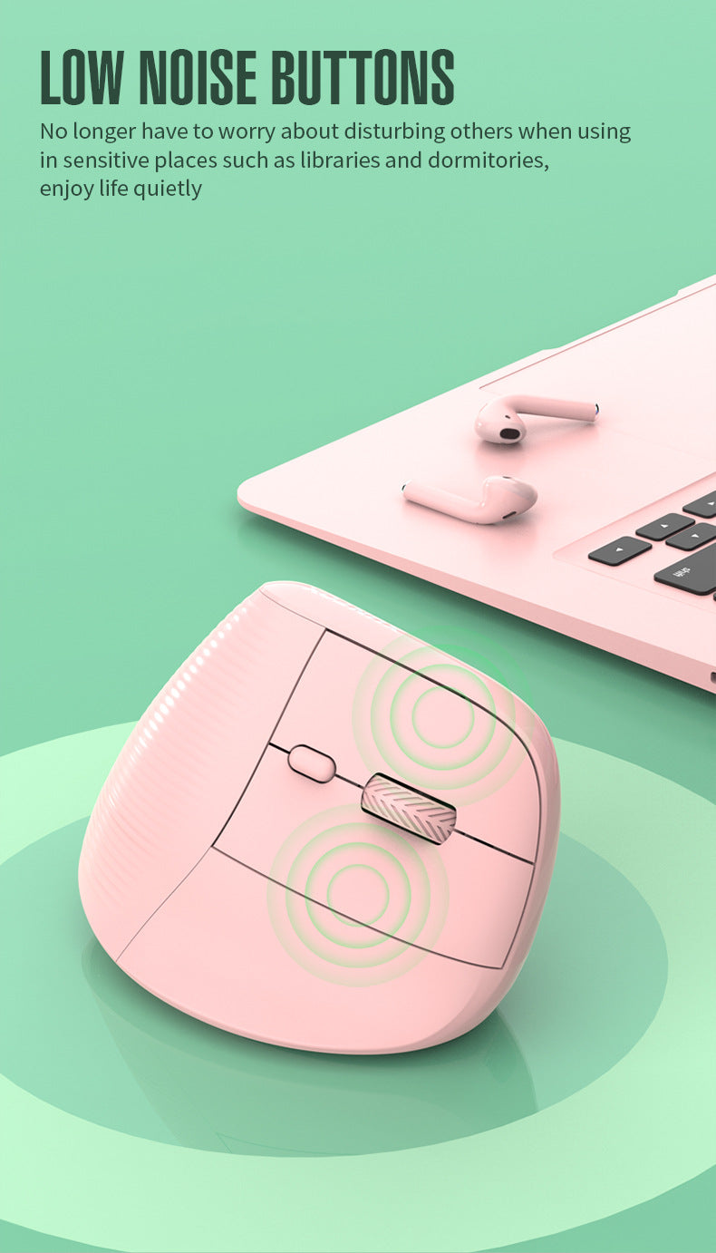 Two Ergonomic Vertical Wireless Mouse - Dual Mode (2.4G & Bluetooth), 5 Adjustable DPI, Silent Clicks, V888-ELOSUNG35675