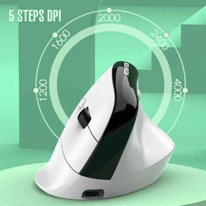 Two Ergonomic Vertical Wireless Mouse - Dual Mode (2.4G & Bluetooth), 5 Adjustable DPI, Silent Clicks, V888-ELOSUNG35676