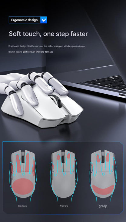 High-Performance Tri-Mode Wireless Gaming Mouse - 22000 DPI, Rechargeable, with RGB Charging Dock(white) V888-ELOSUNG35677