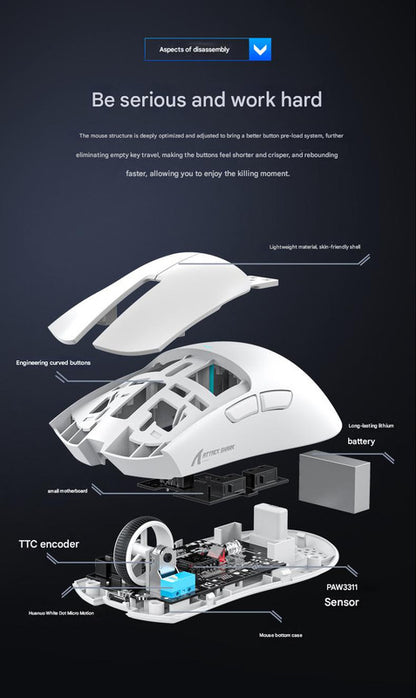 High-Performance Tri-Mode Wireless Gaming Mouse - 22000 DPI, Rechargeable, with RGB Charging Dock(red) V888-ELOSUNG35679
