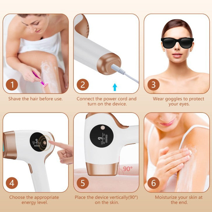 IPL Hair Removal Device - 3-in-1 Permanent Hair Reduction, Skin Rejuvenation & Acne Control(white) V888-ELOSUNG35680