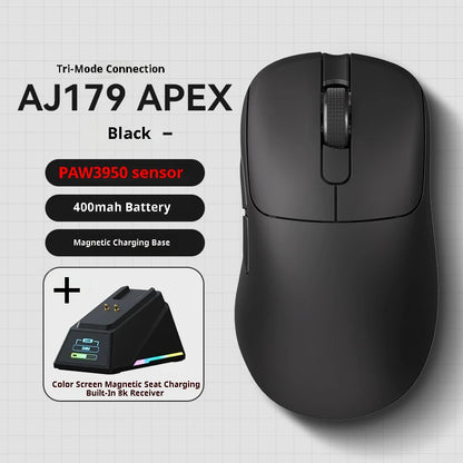 Tri-Mode Wireless Gaming Mouse with 8000Hz Polling Rate, PAW3950 Sensor & Magnetic Charging Dock(black) V888-ELOSUNG35682