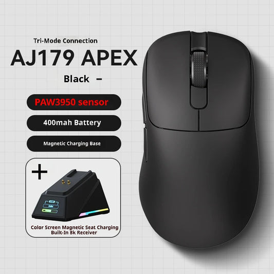 Tri-Mode Wireless Gaming Mouse with 8000Hz Polling Rate, PAW3950 Sensor & Magnetic Charging Dock(black) V888-ELOSUNG35682