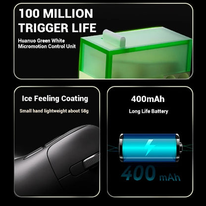 Tri-Mode Wireless Gaming Mouse with 8000Hz Polling Rate, PAW3950 Sensor & Magnetic Charging Dock(black) V888-ELOSUNG35682