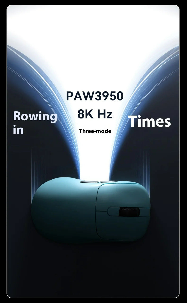 Tri-Mode Wireless Gaming Mouse with 8000Hz Polling Rate, PAW3950 Sensor & Magnetic Charging Dock(White) V888-ELOSUNG35683