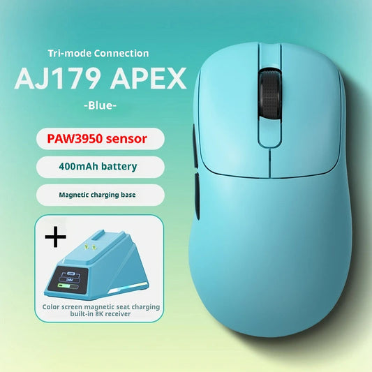 Tri-Mode Wireless Gaming Mouse with 8000Hz Polling Rate, PAW3950 Sensor & Magnetic Charging Dock(Blue) V888-ELOSUNG35685