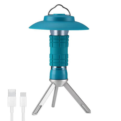 Portable Outdoor Camping Lantern with Tripod Stand, Soft Light Diffuser & USB-C Charging(blue) V888-ELOSUNG35687