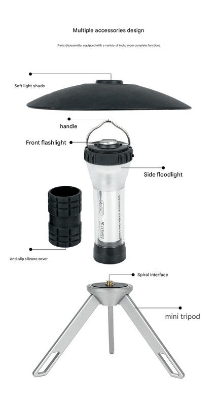 Portable Outdoor Camping Lantern with Tripod Stand, Soft Light Diffuser & USB-C Charging(blue) V888-ELOSUNG35687