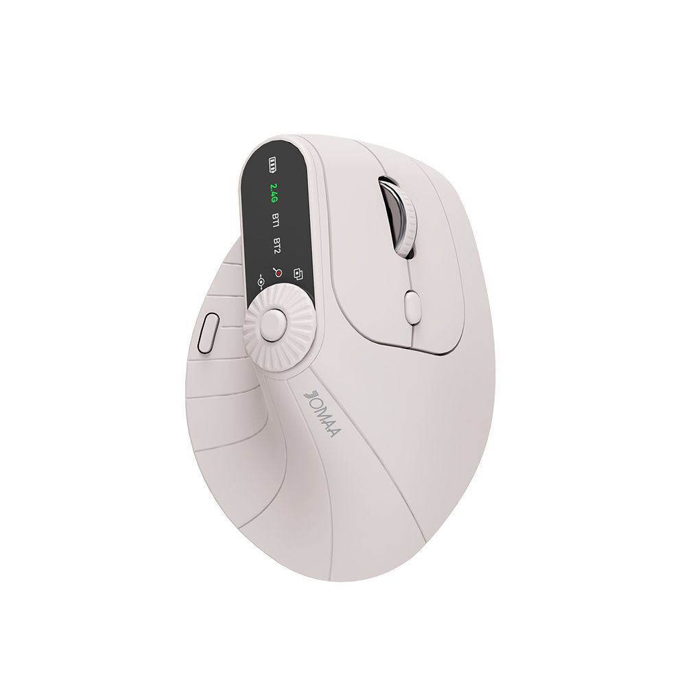 Ergonomic Vertical Mouse - 2.4G/Bluetooth Multi-Mode, LED Display, 57-Degree Angle, & 400mAh Battery(Beige) V888-ELOSUNG35691