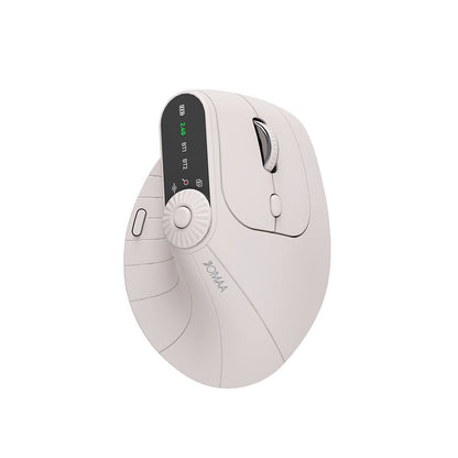 Ergonomic Vertical Mouse - 2.4G/Bluetooth Multi-Mode, LED Display, 57-Degree Angle, & 400mAh Battery(Beige) V888-ELOSUNG35691