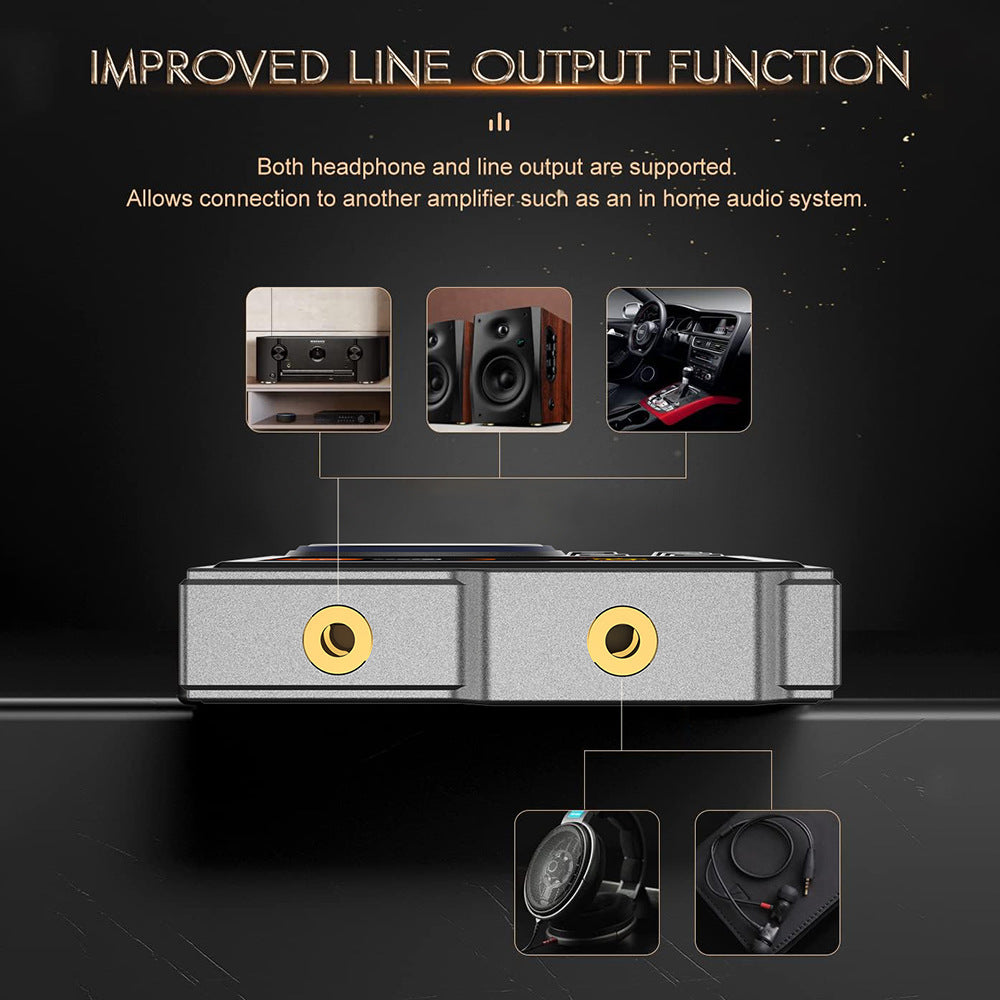 Portable Hi-Res Digital Audio Player - DSD, Dual DAC, Bluetooth 5.0, Expandable Storage(Grey 16GB + 16GB) V888-ELOSUNG35694