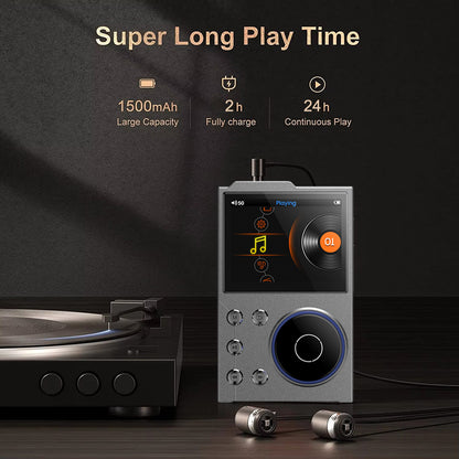 Portable Hi-Res Digital Audio Player - DSD, Dual DAC, Bluetooth 5.0, Expandable Storage(Grey 16GB + 32GB) V888-ELOSUNG35695