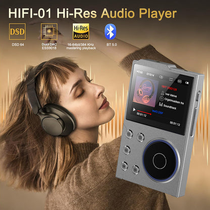 Portable Hi-Res Digital Audio Player - DSD, Dual DAC, Bluetooth 5.0, Expandable Storage(BLACK 16GB +32GB) V888-ELOSUNG35697