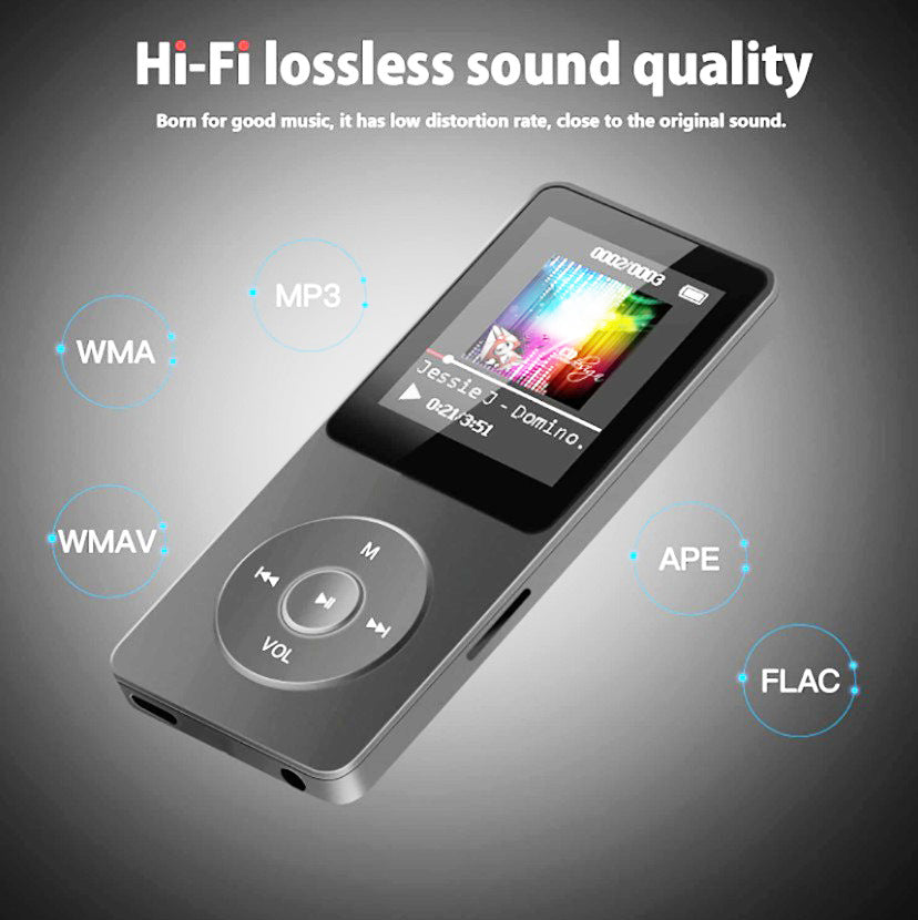 Portable Digital Music Player - Bluetooth 5.4, Hi-Fi Lossless Sound, 8GB Built-in & Expandable Storage(black V888-ELOSUNG35700